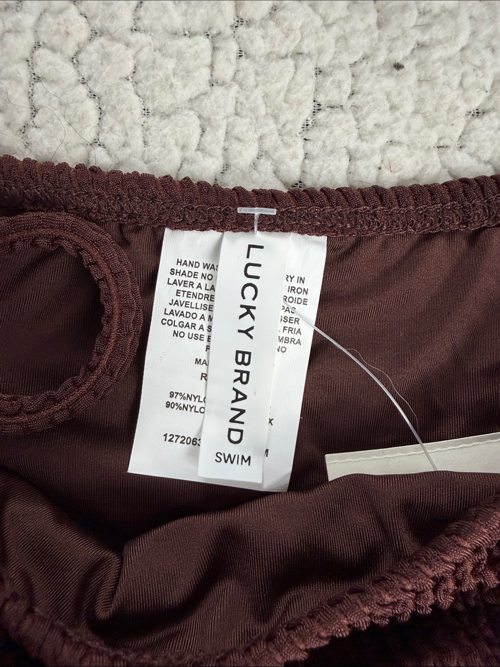 Lucky Brand Deep Brown Tie-Side Bikini with Fringe Accents - Picture 4 of 8